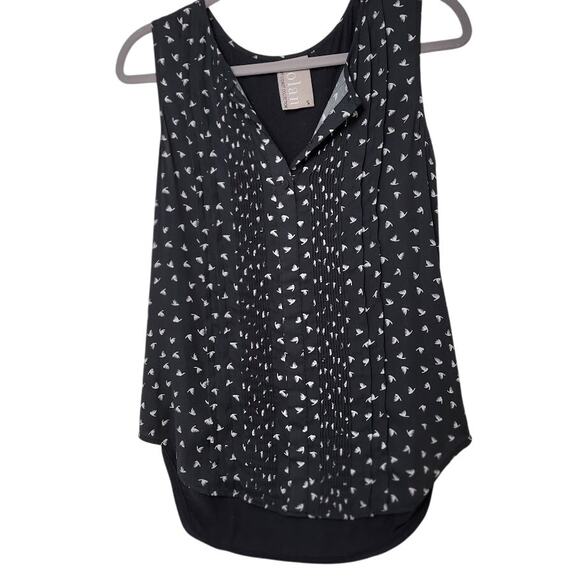 Dolan Left Coast Collection Black Sleeveless Pleated Blouse Size Sm Lightweight - Picture 1 of 5